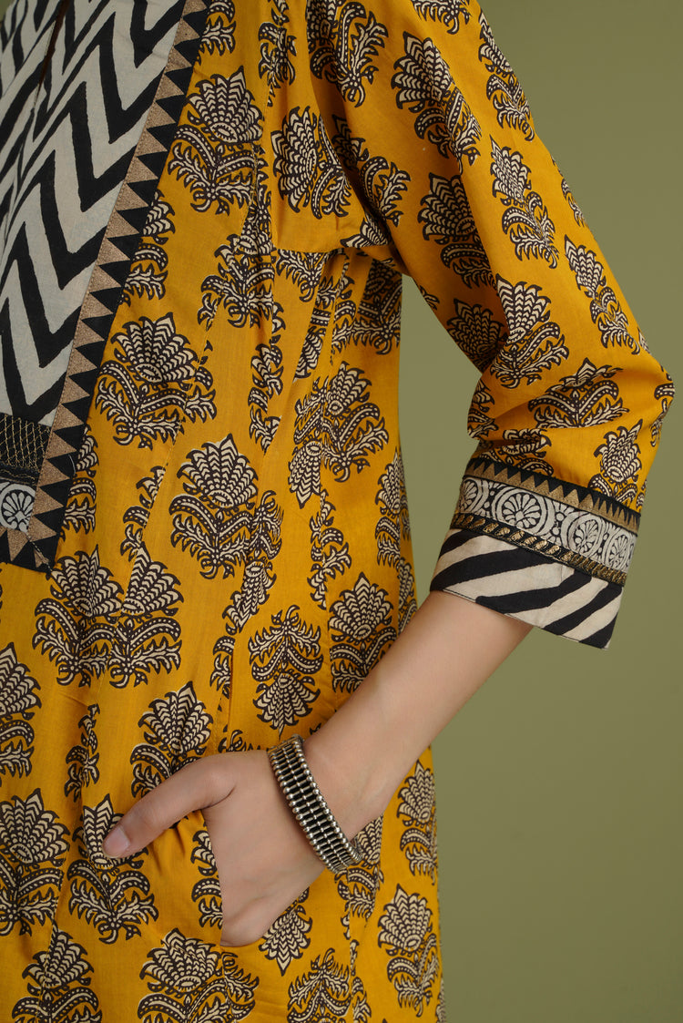 Yoke Caftan Yellow White Black (6906580926511)