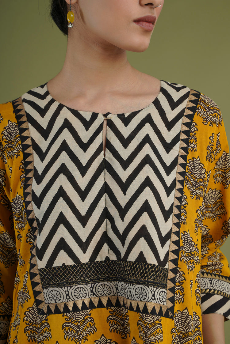 Yoke Caftan Yellow White Black (6906580926511)