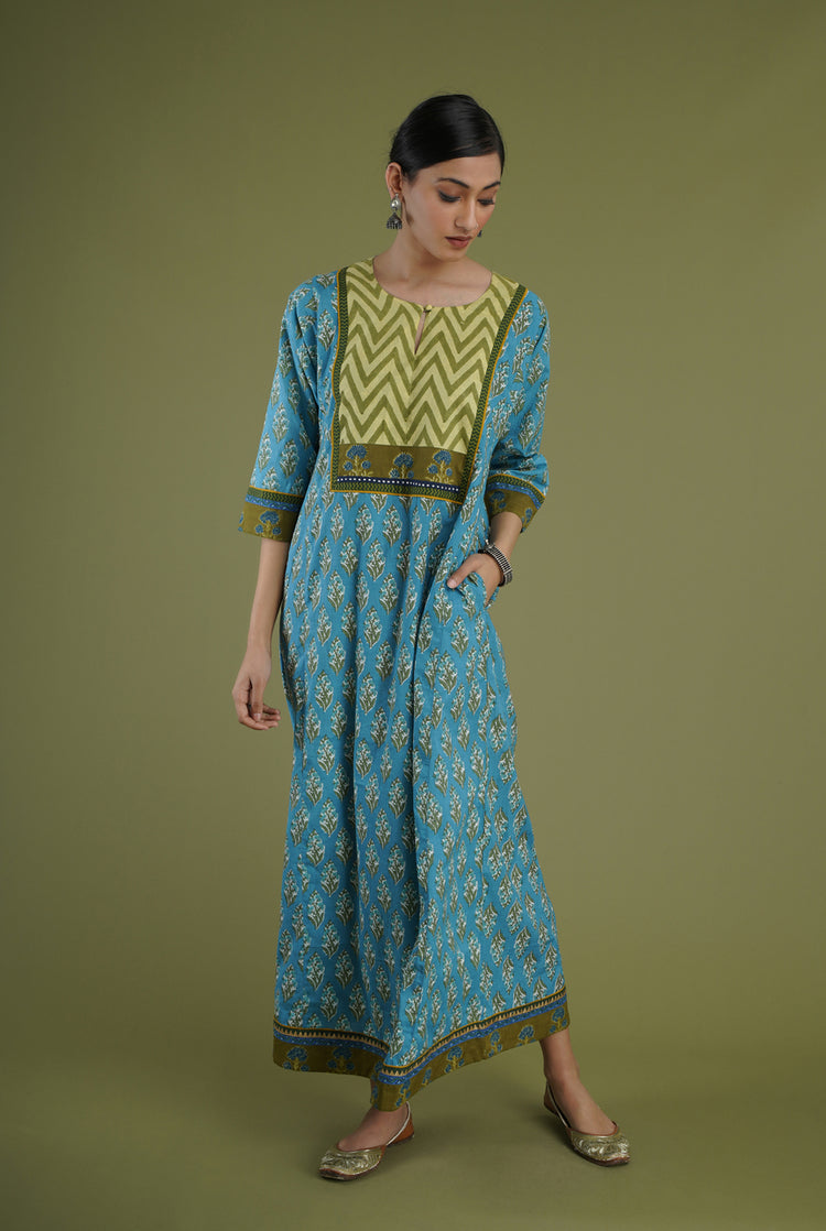 Yoke Caftan Light Blue Green (6906580992047)