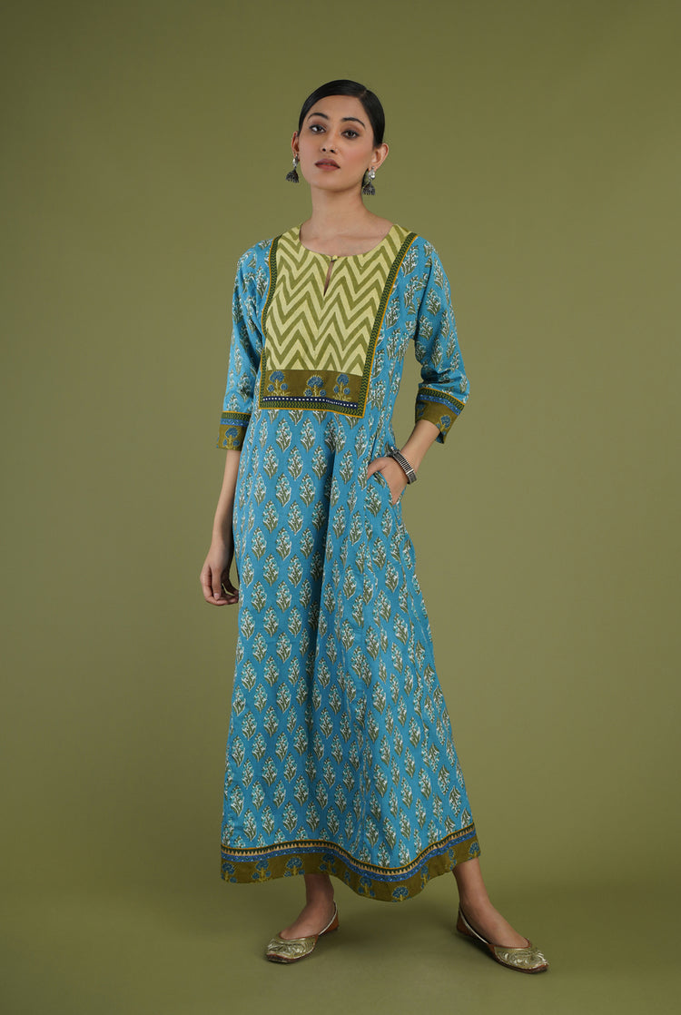 Yoke Caftan Light Blue Green (6906580992047)