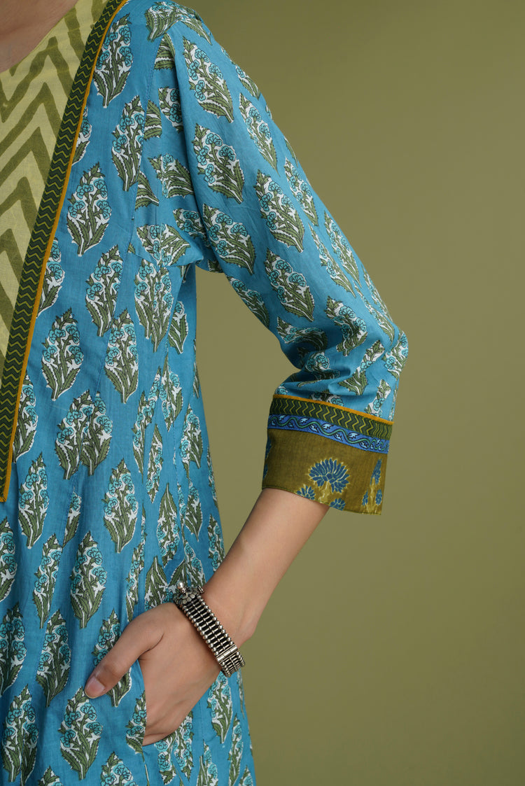 Yoke Caftan Light Blue Green (6906580992047)