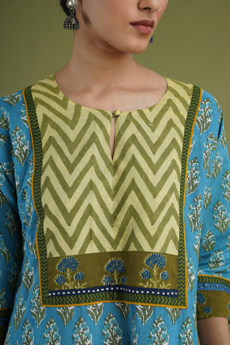 Yoke Caftan Light Blue Green (6906580992047)