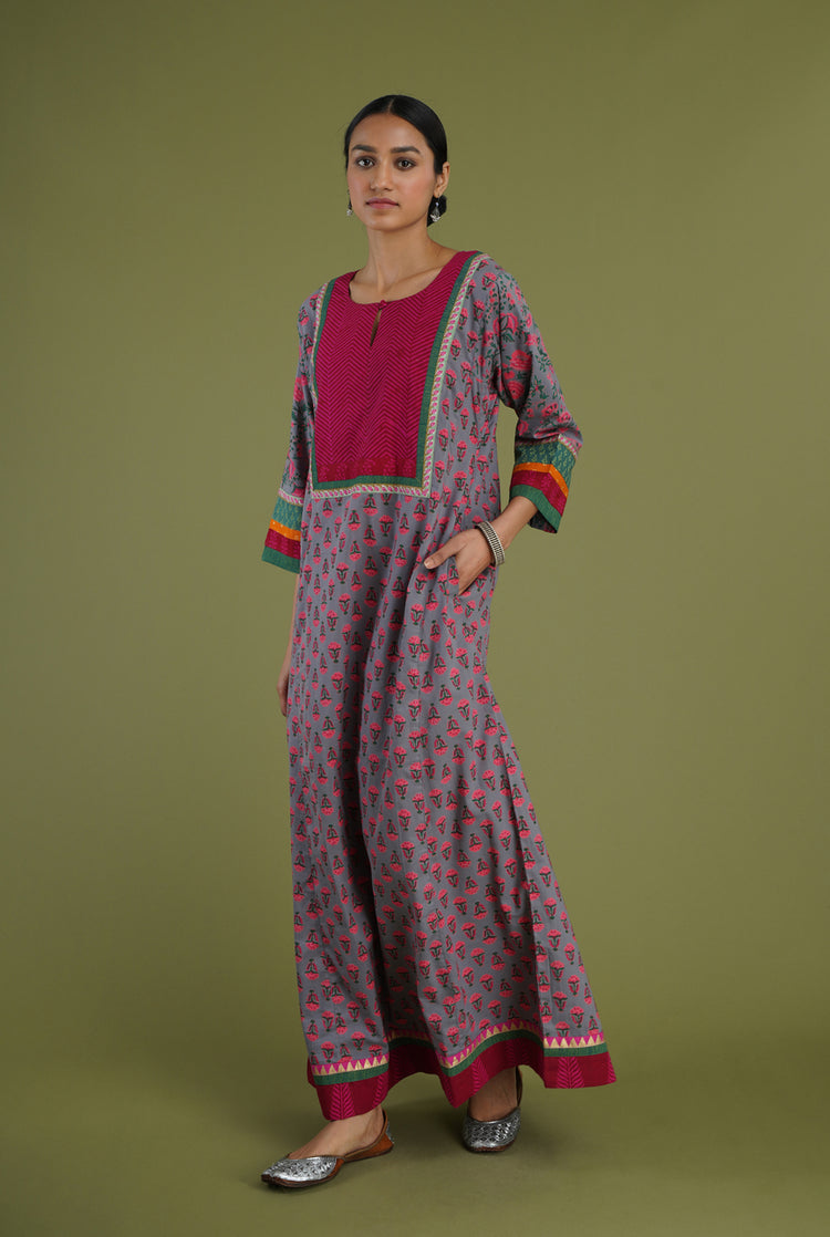 Yoke Caftan Purple Grey Pink (6906581090351)