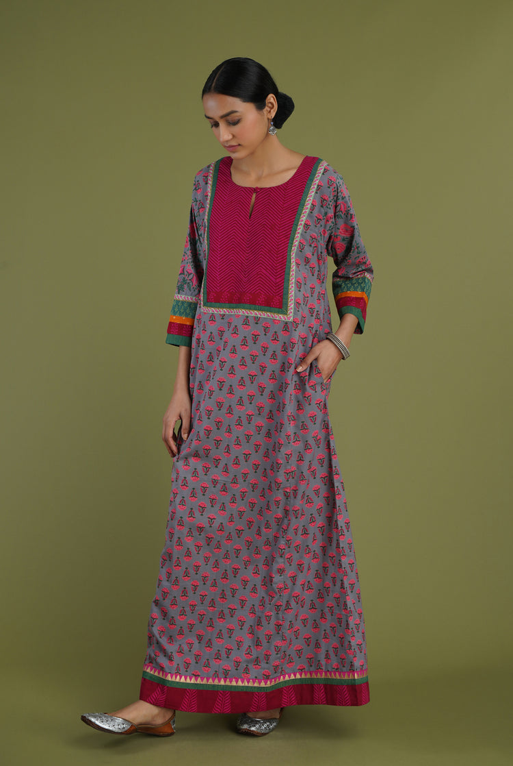 Yoke Caftan Purple Grey Pink (6906581090351)