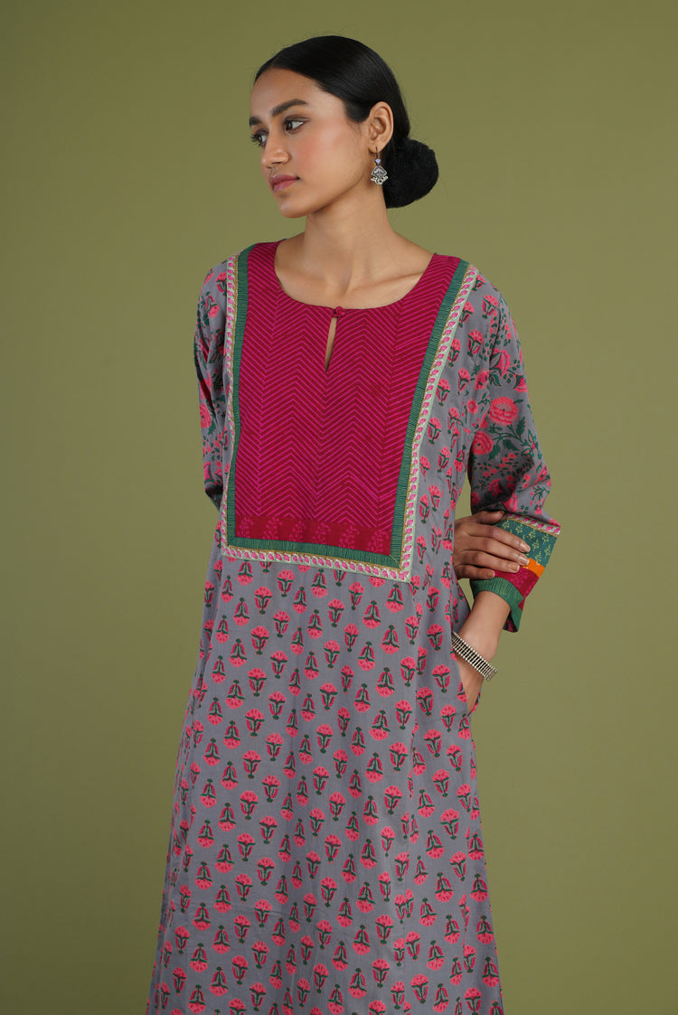 Yoke Caftan Purple Grey Pink (6906581090351)