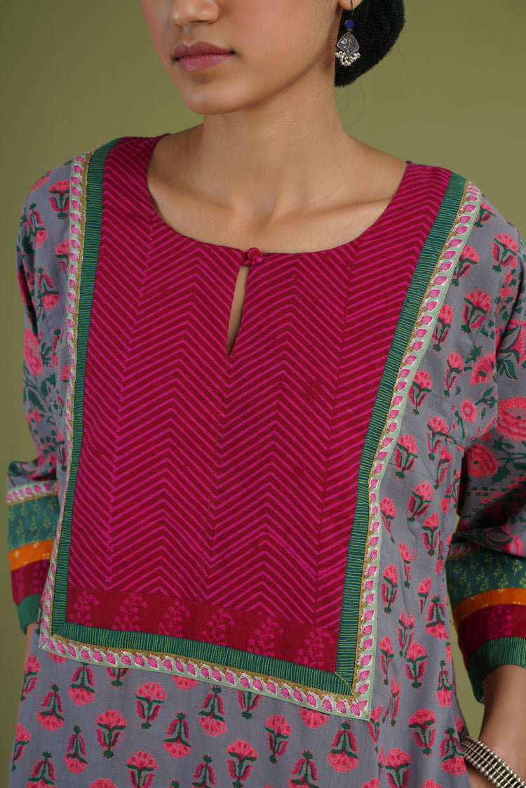 Yoke Caftan Purple Grey Pink (6906581090351)