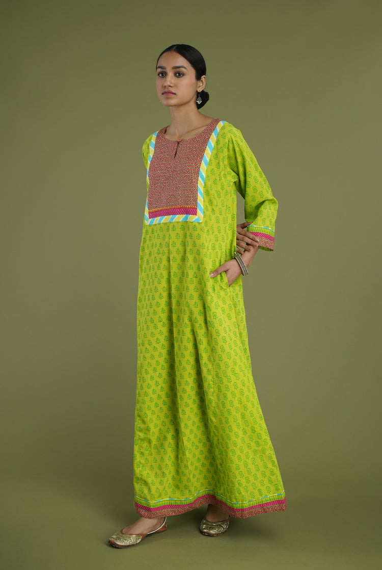 Yoke Caftan Mint Green (6906581155887)