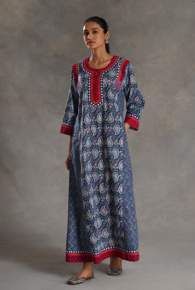 Adara Caftan Indigo Light Blue Pink (7019785748527)
