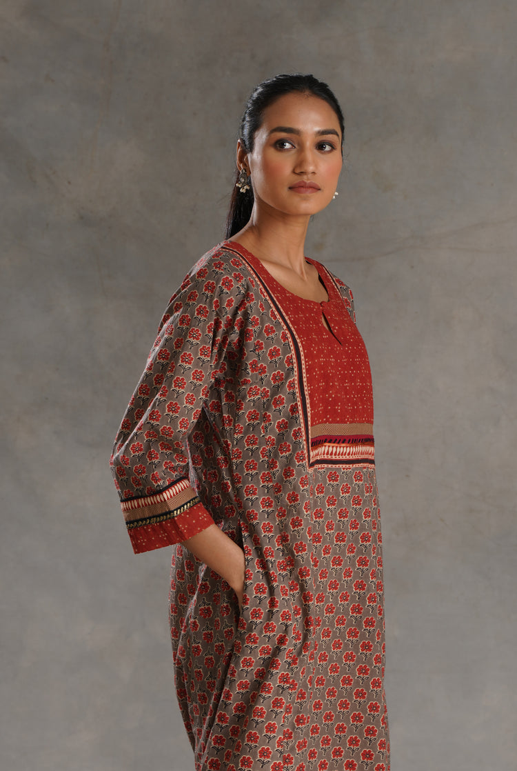 Yoke Caftan Grey Rust (7019781292079)
