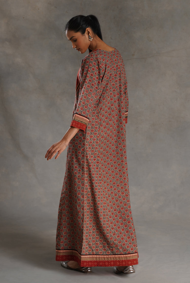 Yoke Caftan Grey Rust (7019781292079)