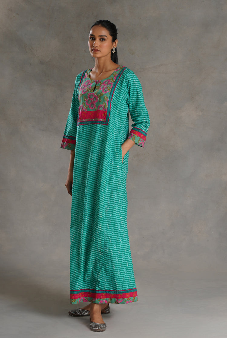 Yoke Caftan Turquoise (7019779981359)