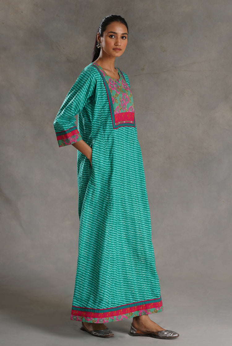 Yoke Caftan Turquoise (7019779981359)