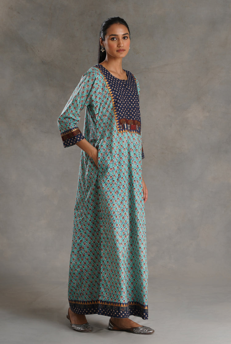 Yoke Caftan Sea Green Indigo (7019779227695)