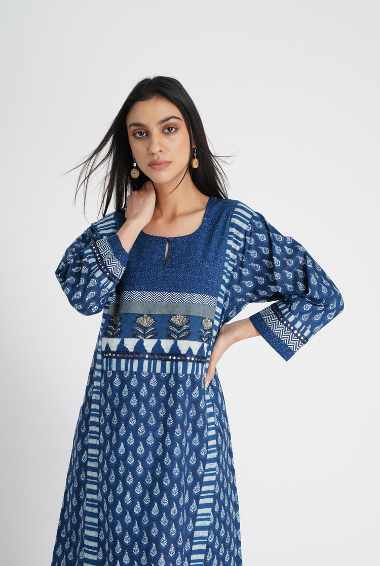 Afreen Caftan Indigo (8016308240683)