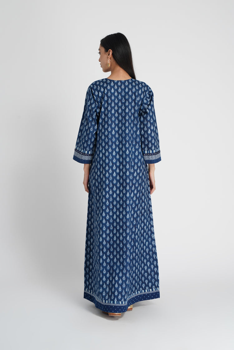Afreen Caftan Indigo (8016308240683)