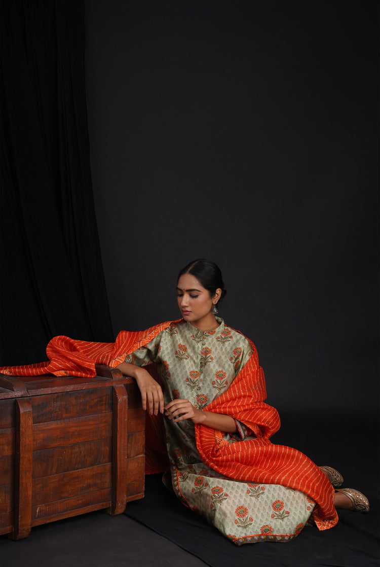 Rozana Kota Dupatta Orange Leheriya (6815907512367)