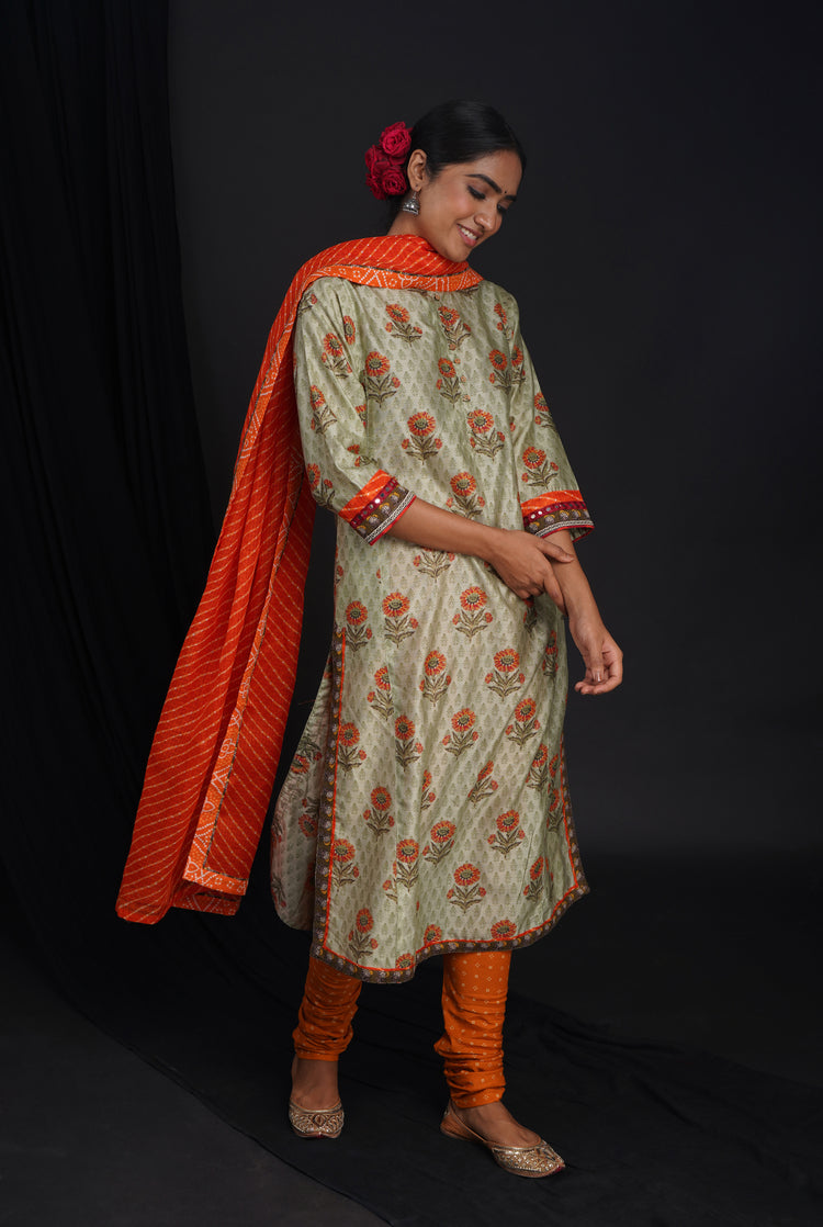Rozana Kota Dupatta Orange Leheriya (6815907512367)