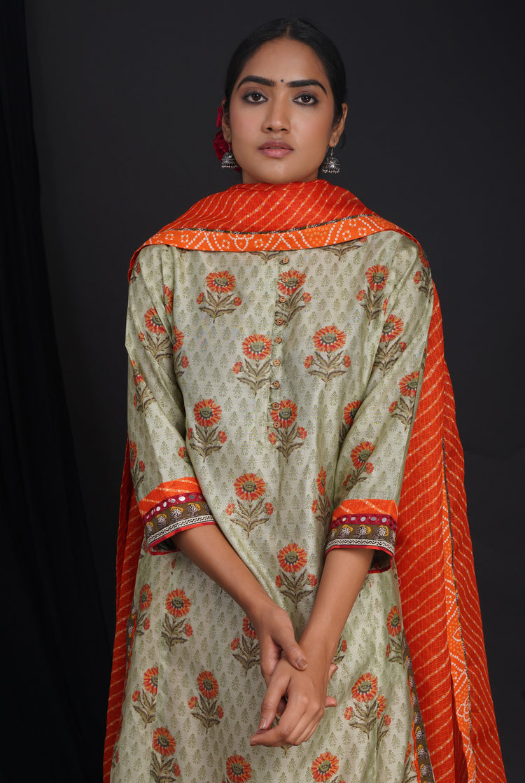 Rozana Kota Dupatta Orange Leheriya (6815907512367)