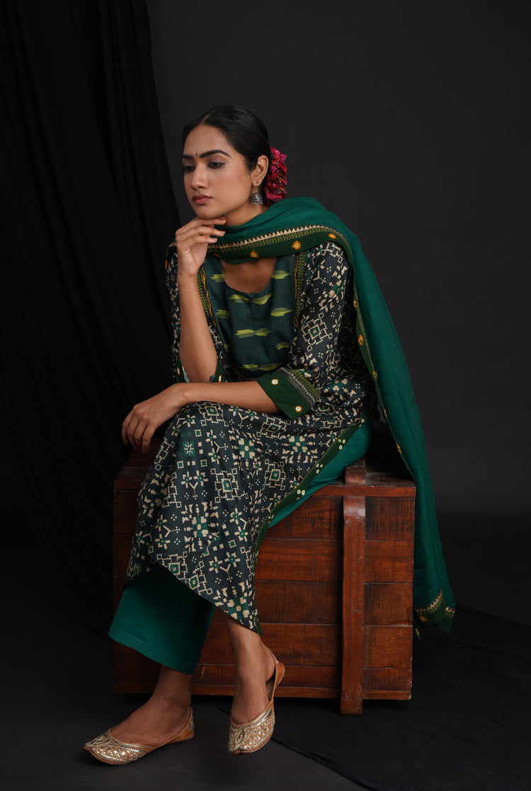 Rozana Chiffon Dupatta Bottle Green (6815928123439)