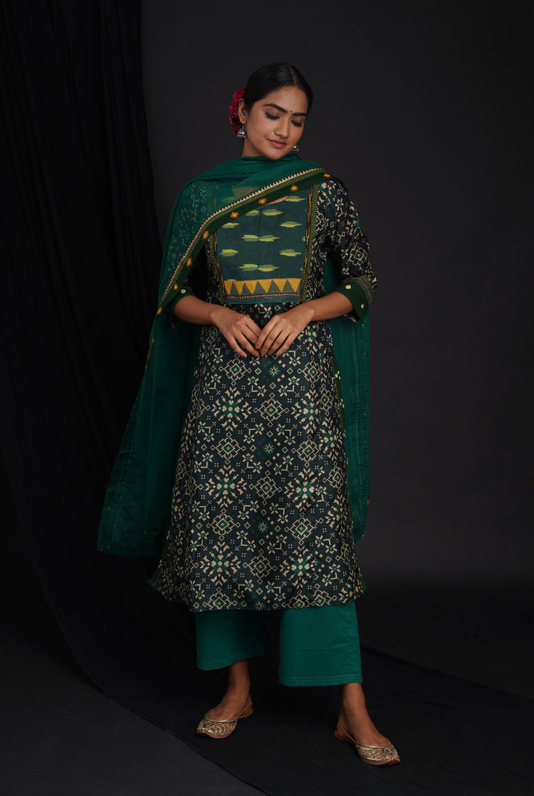 Rozana Chiffon Dupatta Bottle Green (6815928123439)