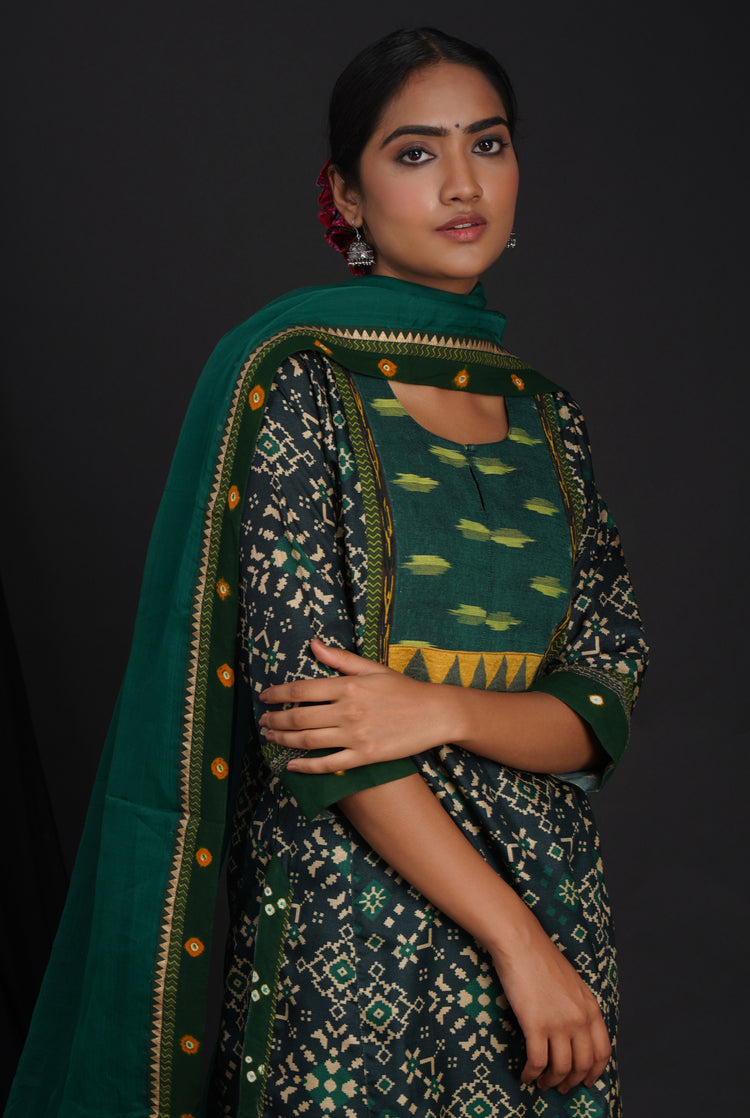 Rozana Chiffon Dupatta Bottle Green (6815928123439)