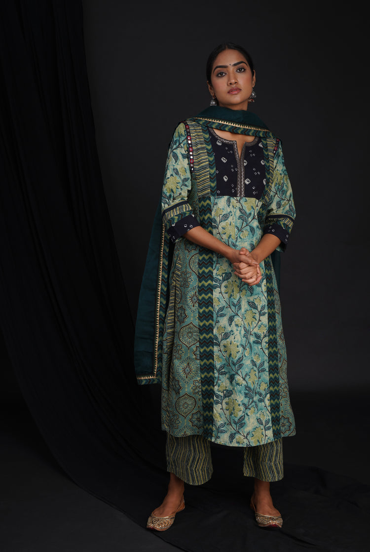 Rozana Chiffon Dupatta Dark Green (6815917703215)