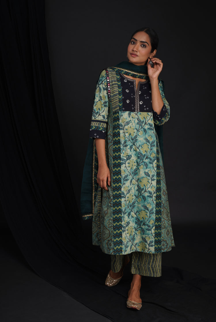 Rozana Chiffon Dupatta Dark Green (6815917703215)