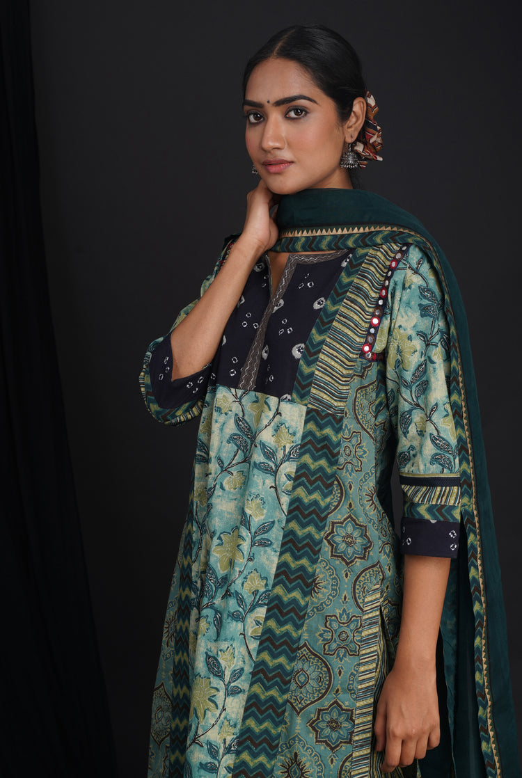 Rozana Chiffon Dupatta Dark Green (6815917703215)