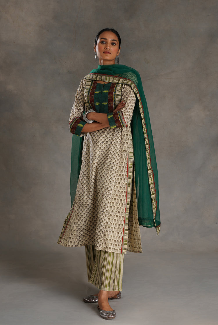 Rozana Chiffon Dupatta Green (7021068386351)