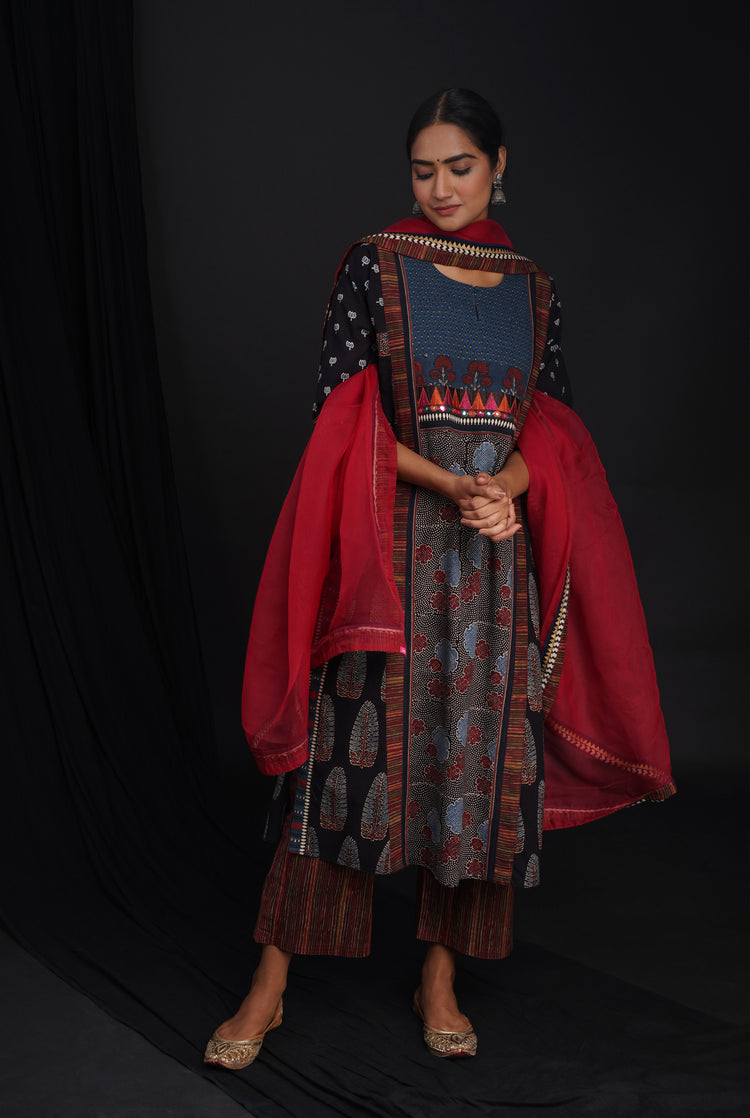 Rozana Chiffon Dupatta Red Brown (6815924158511)