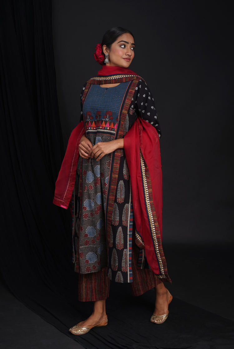 Rozana Chiffon Dupatta Red Brown (6815924158511)