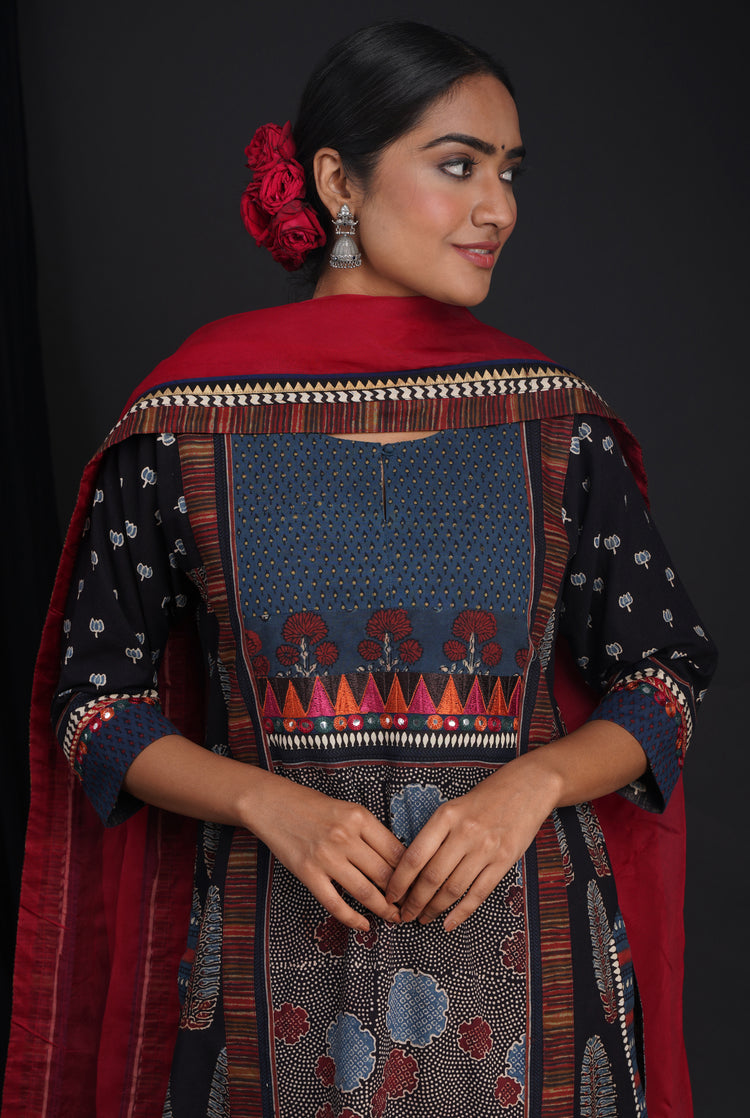 Rozana Chiffon Dupatta Red Brown (6815924158511)