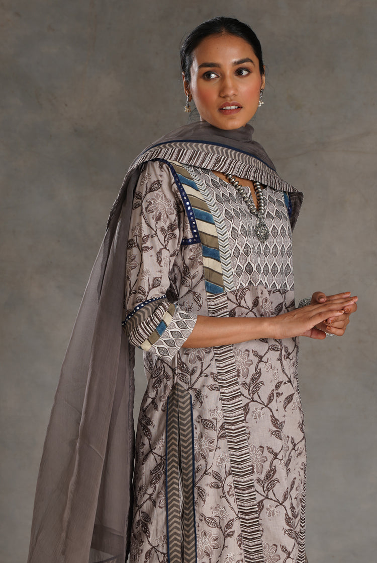 Rozana Chiffon Dupatta Grey (7021045415983)