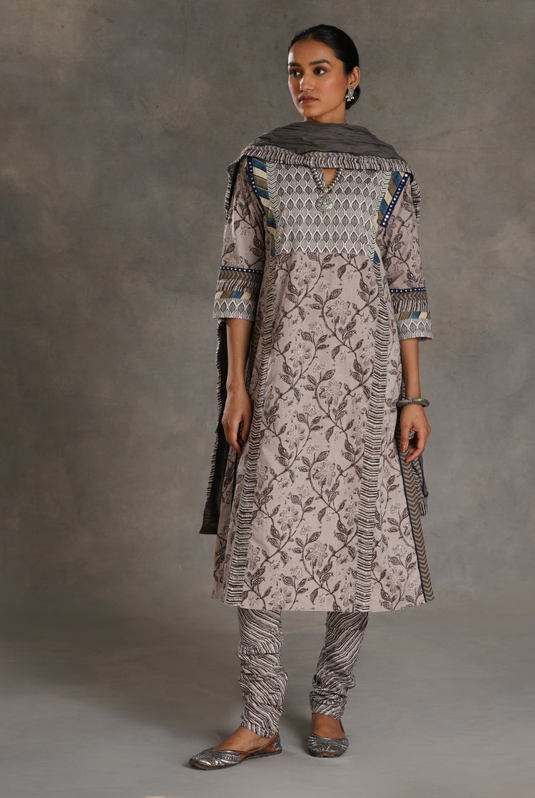 Rozana Cotton Dupatta Grey (7021115277359)