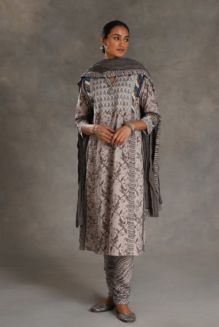Rozana Cotton Dupatta Grey (7021115277359)