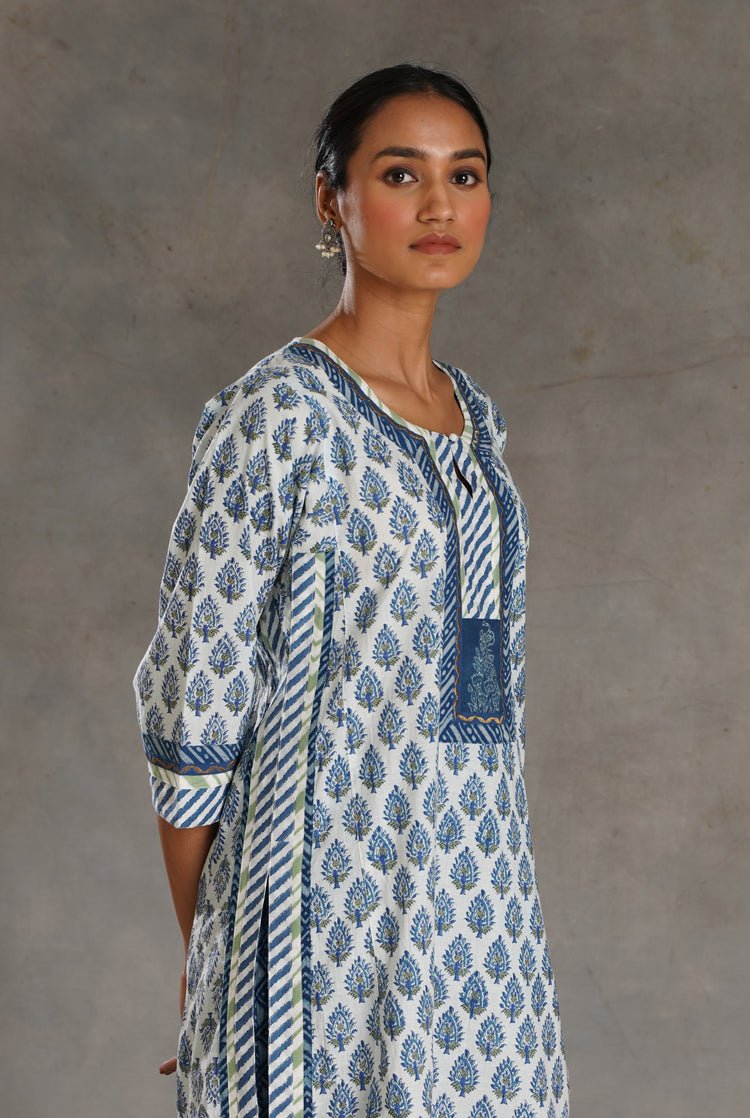 Anu Kurta White Indigo (7019869569071)