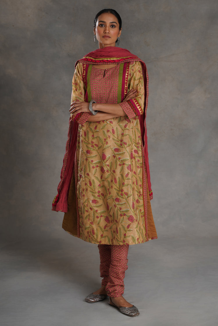 Yoke Kurta Beige Blush Pink (7019853414447)