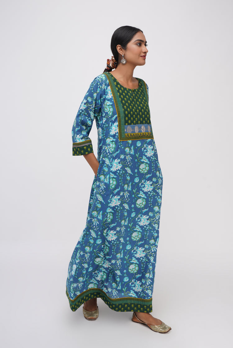 Yoke Caftan Blue Green (6820278501423)