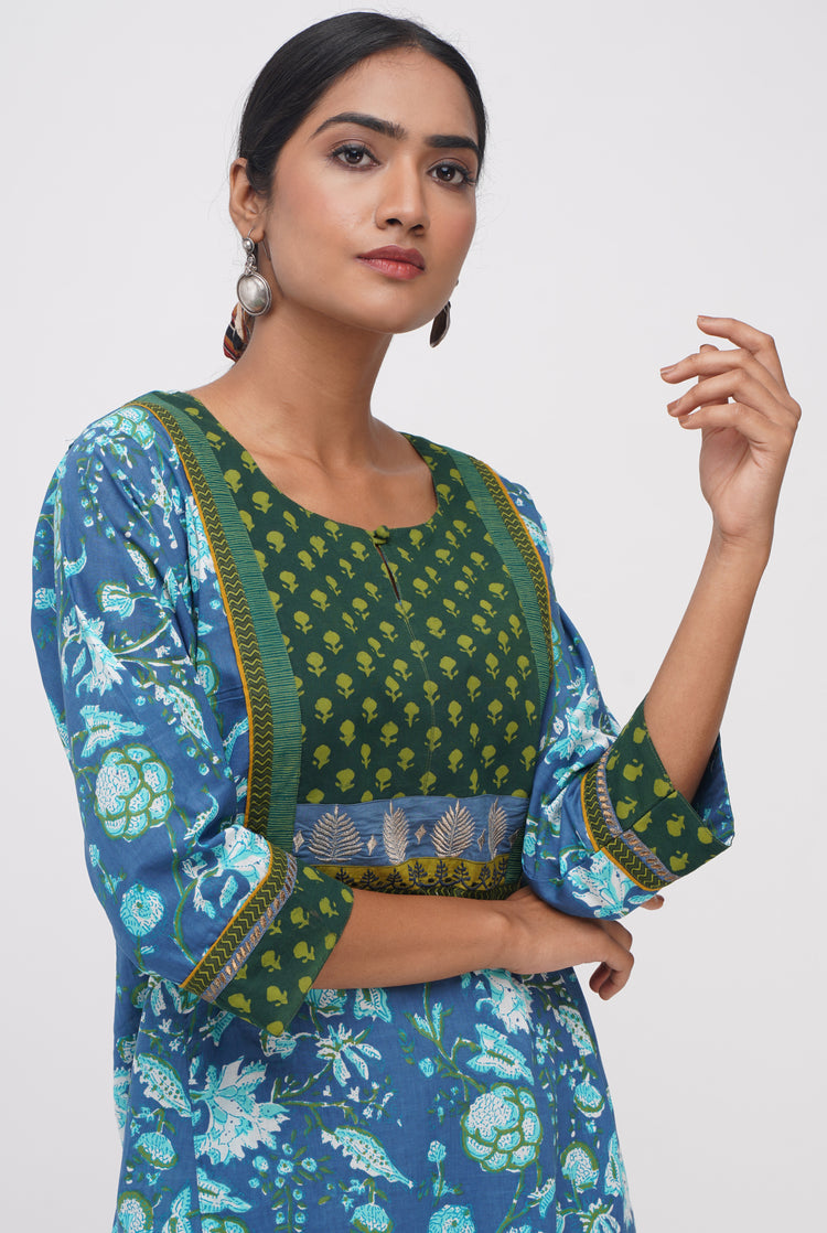 Yoke Caftan Blue Green (6820278501423)