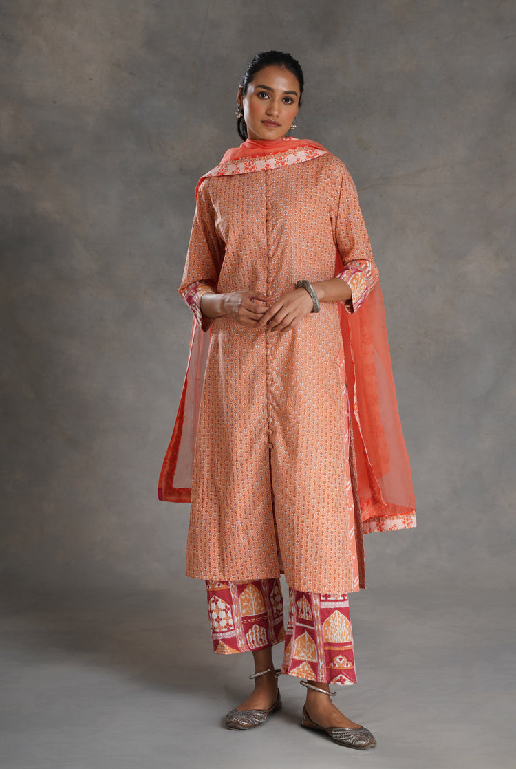 Rozana Chiffon Dupatta Peach (7021038010415)