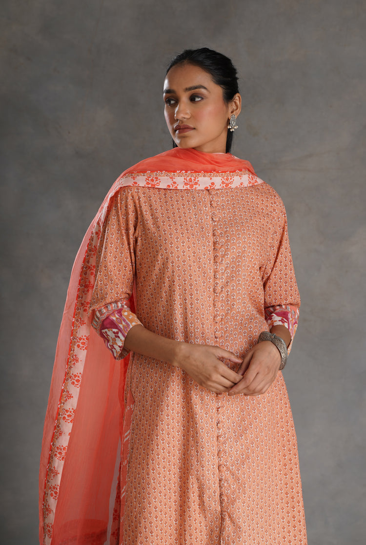 Rozana Chiffon Dupatta Peach (7021038010415)