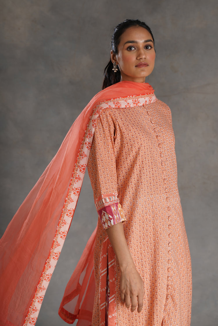 Vanya Kurta Peach (7019855380527)