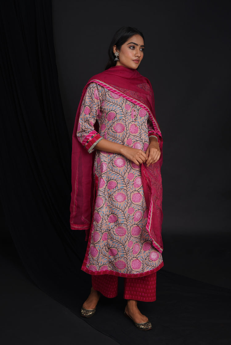 Rozana Chiffon Dupatta Pink Leheriya (6815894306863)