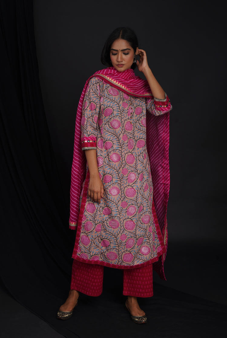 Rozana Kota Dupatta Pink Leheriya (6815895093295)