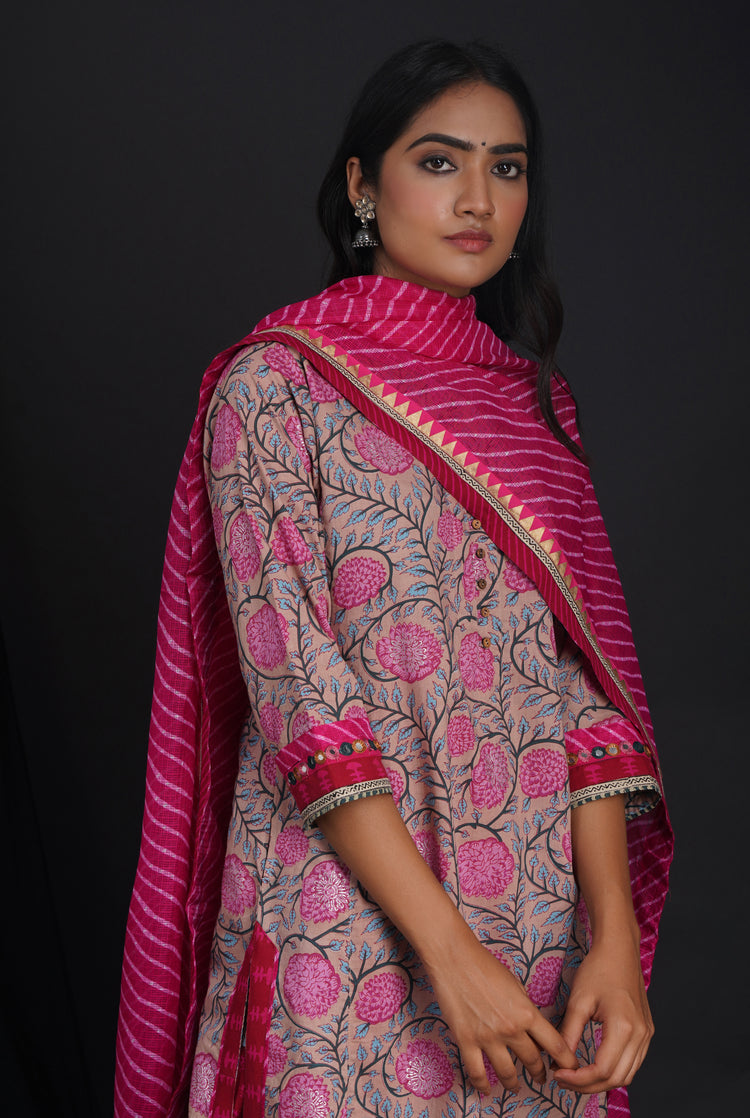 Rozana Kota Dupatta Pink Leheriya (6815895093295)