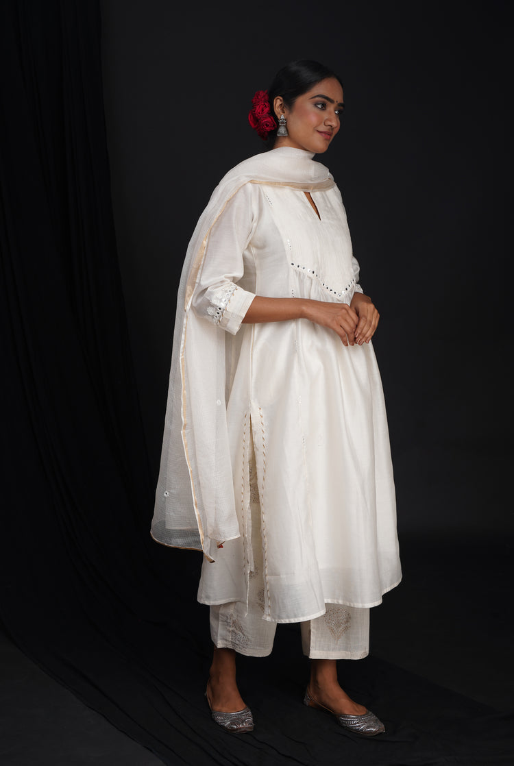 Rozana Chiffon Dupatta Cream (6815918620719)