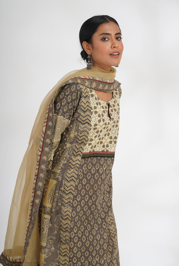 Rozana Chiffon Dupatta Beige (7047297630255)