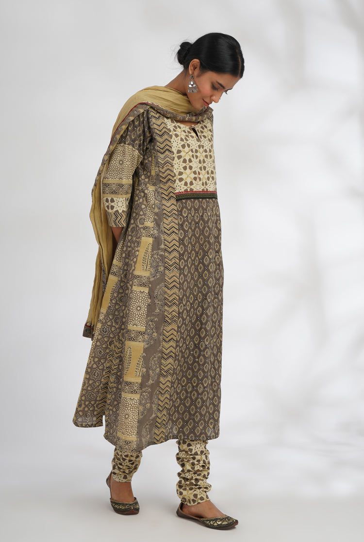 Rozana Cotton Dupatta Beige (7047304773679)
