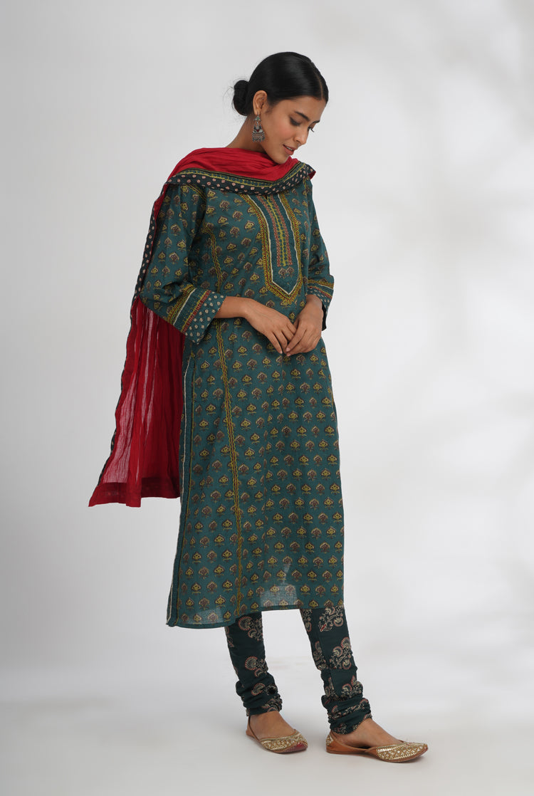 Rozana Cotton Dupatta Red (7047306248239)