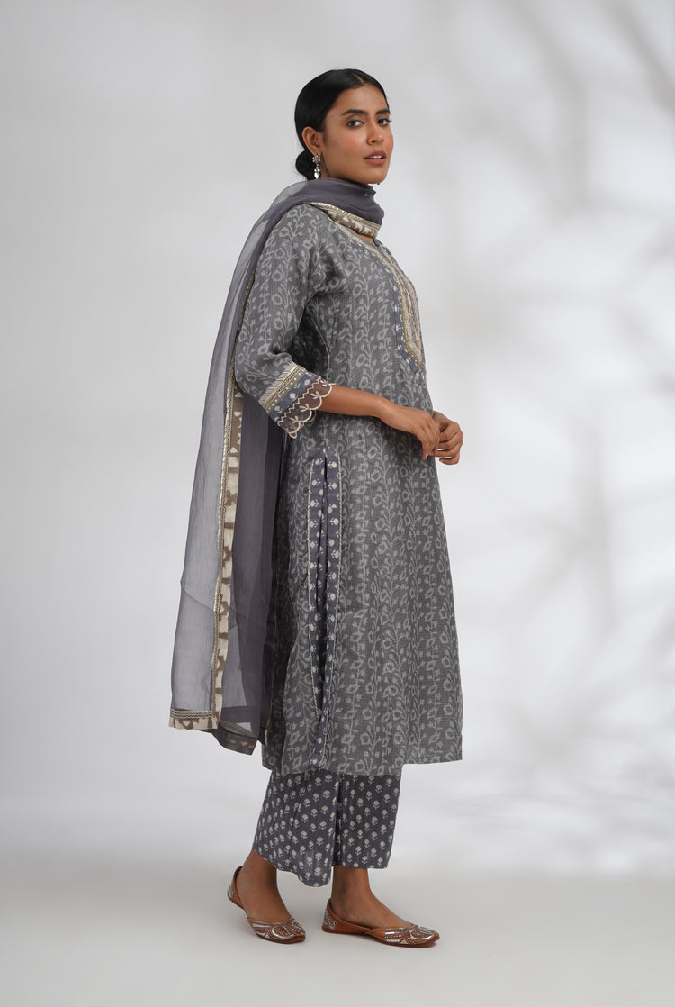 Rozana Chiffon Dupatta Grey (7047298383919)